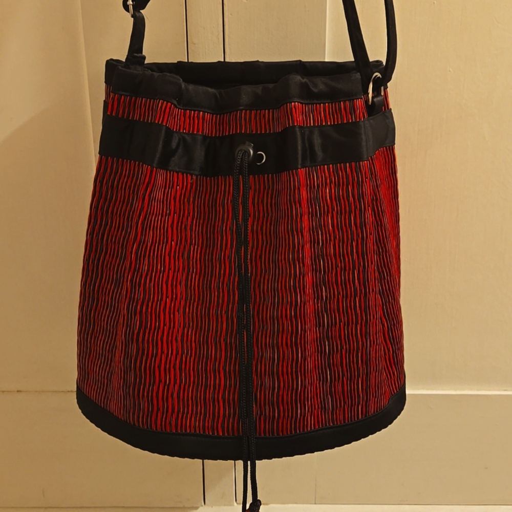 Baskets of Cambodia red and black bag/basket